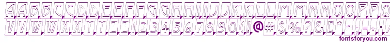Czcionka AModernocmotl3Dsh – fioletowe czcionki na białym tle