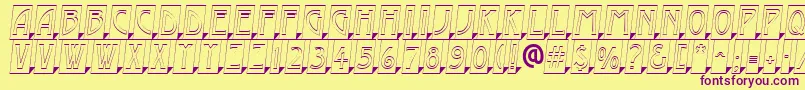 AModernocmotl3Dsh-Schriftart – Violette Schriften auf gelbem Hintergrund