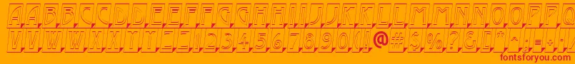Шрифт AModernocmotl3Dsh – красные шрифты на оранжевом фоне