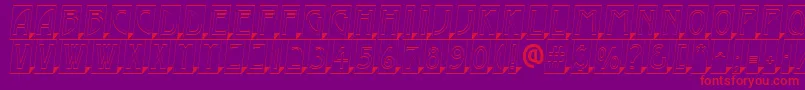 AModernocmotl3Dsh-Schriftart – Rote Schriften auf violettem Hintergrund