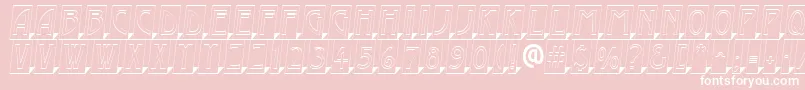 AModernocmotl3Dsh-fontti – valkoiset fontit vaaleanpunaisella taustalla