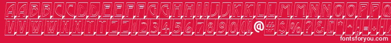Czcionka AModernocmotl3Dsh – białe czcionki na czerwonym tle