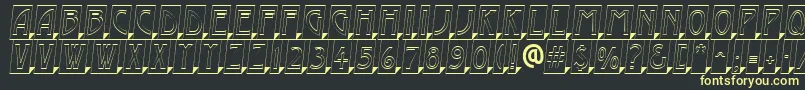 AModernocmotl3Dsh-Schriftart – Gelbe Schriften auf schwarzem Hintergrund