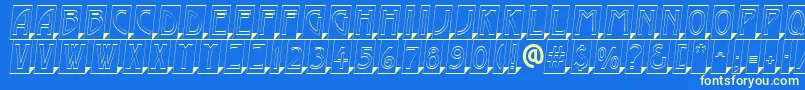 AModernocmotl3Dsh Font – Yellow Fonts on Blue Background