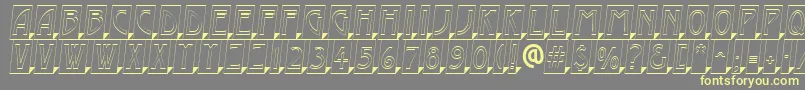 フォントAModernocmotl3Dsh – 黄色のフォント、灰色の背景