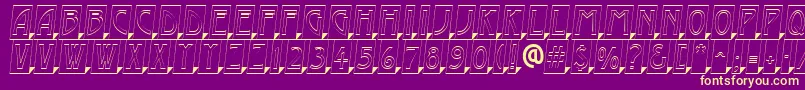 AModernocmotl3Dsh Font – Yellow Fonts on Purple Background