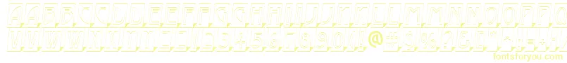 AModernocmotl3Dsh-Schriftart – Gelbe Schriften auf weißem Hintergrund