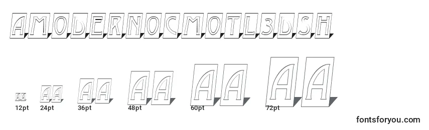 Размеры шрифта AModernocmotl3Dsh