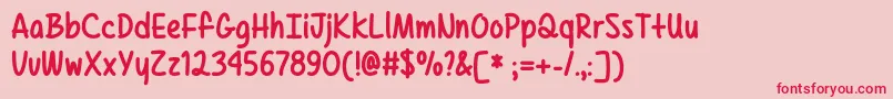 TexasSpringOtf Font – Red Fonts on Pink Background