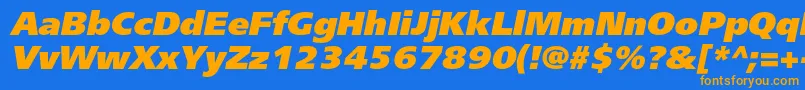 FreesetextraboldcItalic Font – Orange Fonts on Blue Background