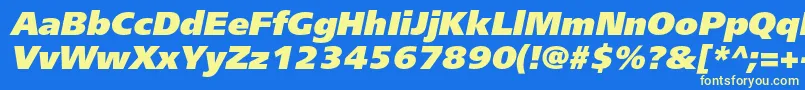 FreesetextraboldcItalic Font – Yellow Fonts on Blue Background