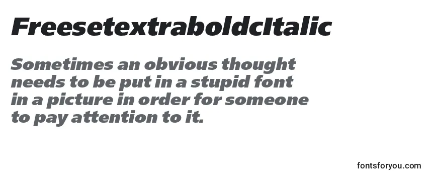 Review of the FreesetextraboldcItalic Font