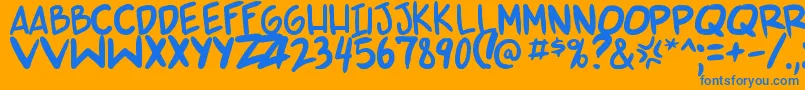 Sp Font – Blue Fonts on Orange Background