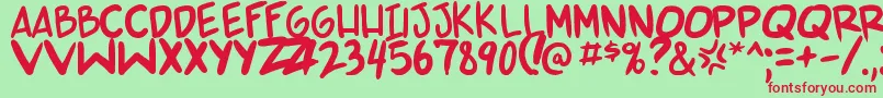 Sp Font – Red Fonts on Green Background