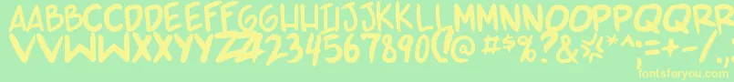 Sp Font – Yellow Fonts on Green Background