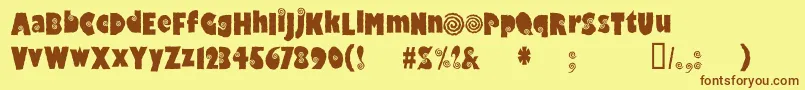 fuente Hippocri – Fuentes Marrones Sobre Fondo Amarillo