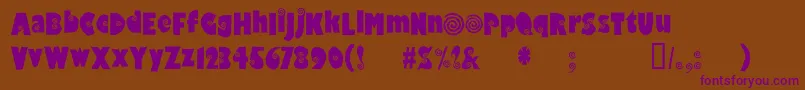 Hippocri-Schriftart – Violette Schriften auf braunem Hintergrund
