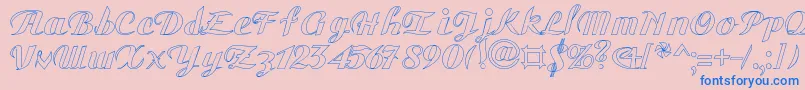 Шрифт GauHo – синие шрифты на розовом фоне