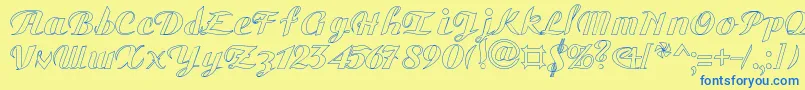 GauHo Font – Blue Fonts on Yellow Background