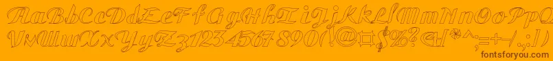 Шрифт GauHo – коричневые шрифты на оранжевом фоне