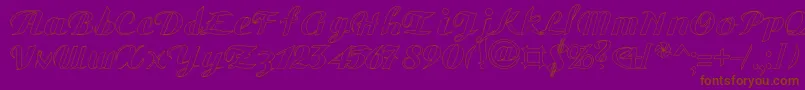 フォントGauHo – 紫色の背景に茶色のフォント