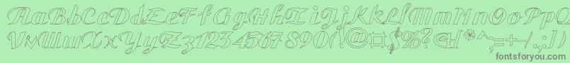 フォントGauHo – 緑の背景に灰色の文字