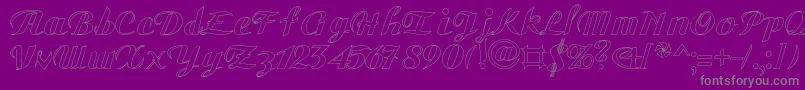 GauHo-fontti – harmaat kirjasimet violetilla taustalla