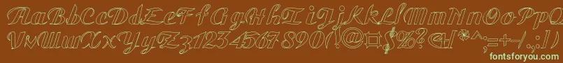 GauHo Font – Green Fonts on Brown Background