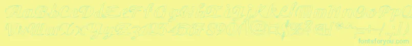 GauHo Font – Green Fonts on Yellow Background