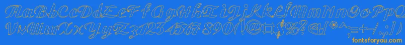 GauHo Font – Orange Fonts on Blue Background