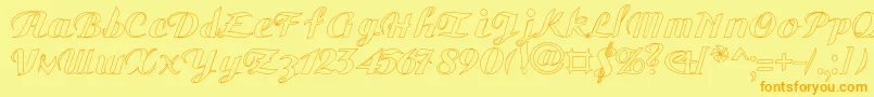 Шрифт GauHo – оранжевые шрифты на жёлтом фоне