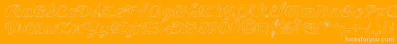 GauHo-fontti – vaaleanpunaiset fontit oranssilla taustalla