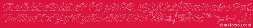 GauHo Font – Pink Fonts on Red Background