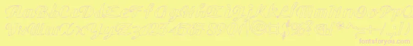 GauHo Font – Pink Fonts on Yellow Background