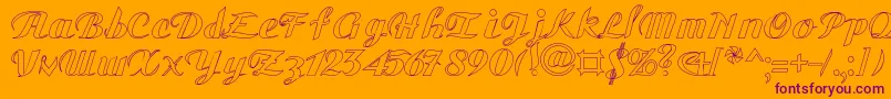 Шрифт GauHo – фиолетовые шрифты на оранжевом фоне