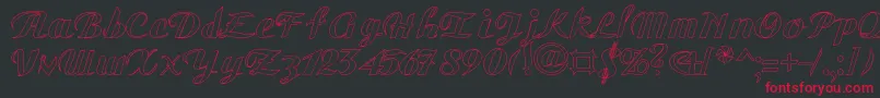 GauHo-fontti – punaiset fontit mustalla taustalla