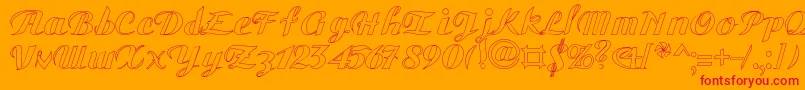 GauHo Font – Red Fonts on Orange Background