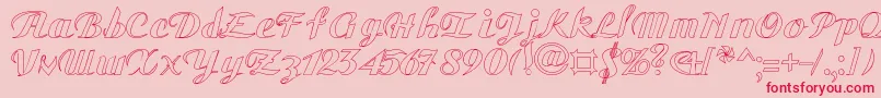 GauHo Font – Red Fonts on Pink Background