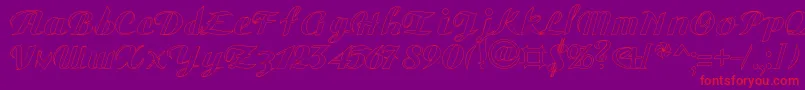 GauHo-fontti – punaiset fontit violetilla taustalla