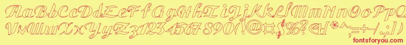 GauHo Font – Red Fonts on Yellow Background