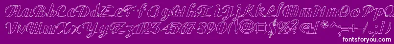 GauHo-fontti – valkoiset fontit violetilla taustalla