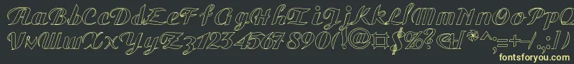 GauHo-fontti – keltaiset fontit mustalla taustalla