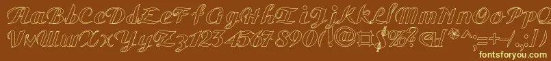 GauHo Font – Yellow Fonts on Brown Background
