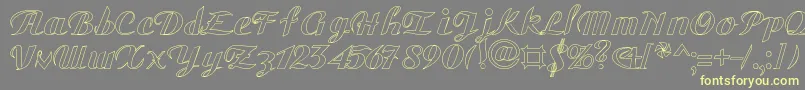 GauHo-fontti – keltaiset fontit harmaalla taustalla