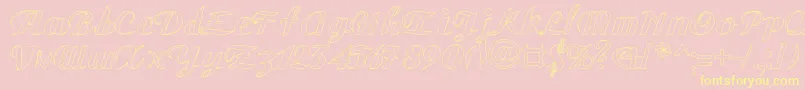 Шрифт GauHo – жёлтые шрифты на розовом фоне