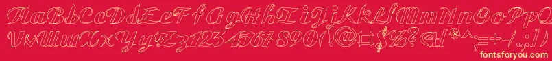 GauHo Font – Yellow Fonts on Red Background