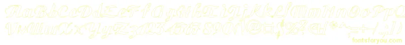 GauHo Font – Yellow Fonts on White Background