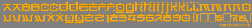 フォントHirosh – オレンジの文字は灰色の背景にあります。