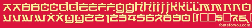 Hirosh Font – Yellow Fonts on Red Background