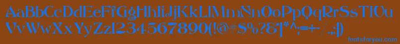AkvitaniaModern Font – Blue Fonts on Brown Background
